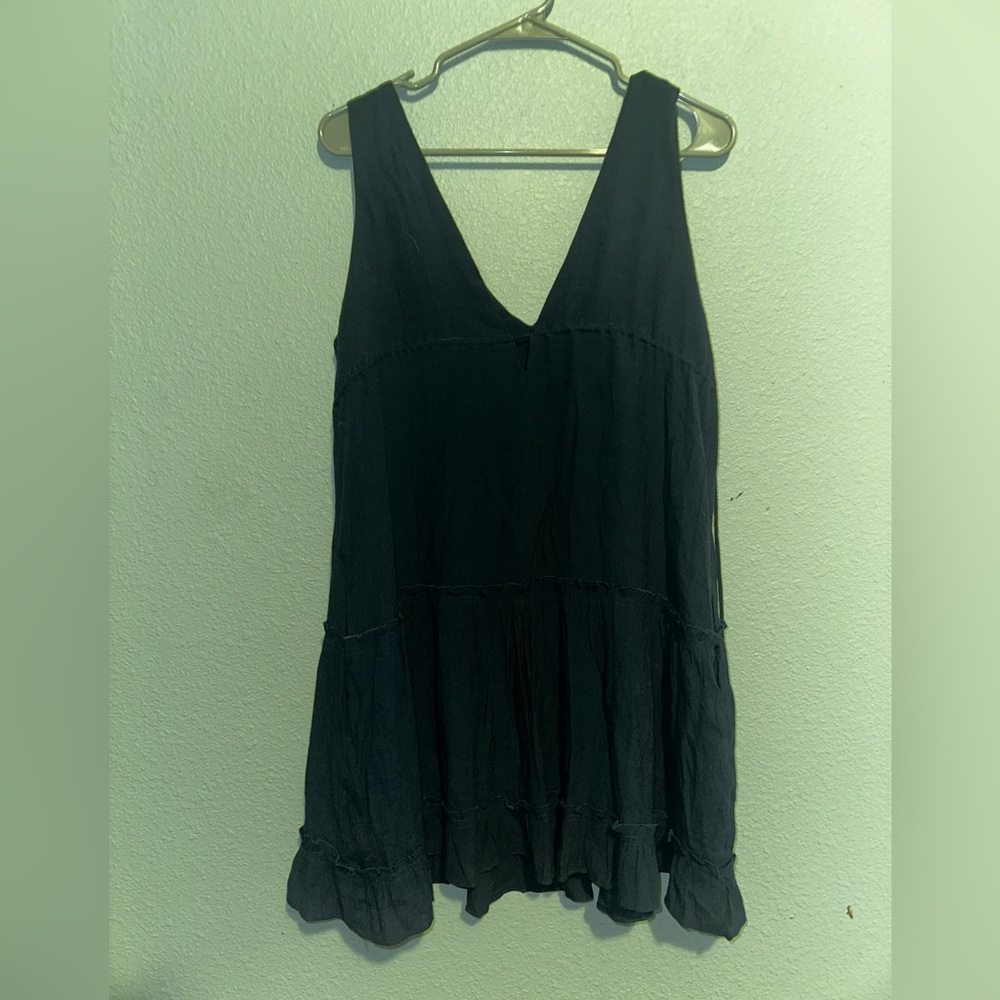 Elegant Black V-Neck Mini Dress